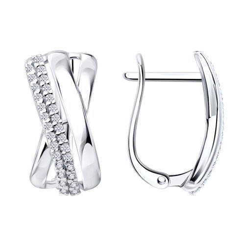 Серьги из серебра c фианитом