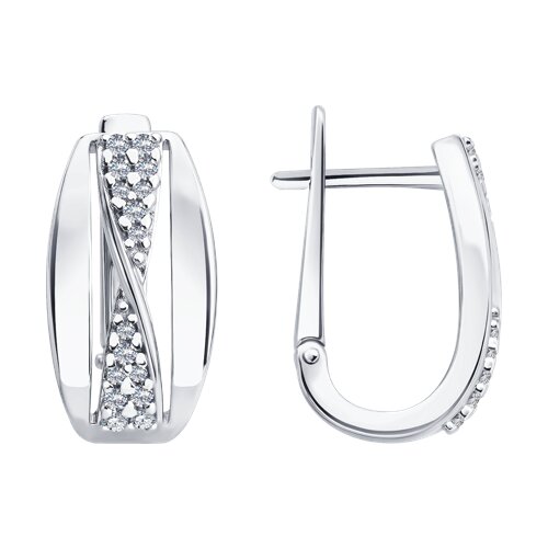 Серьги из серебра c фианитом