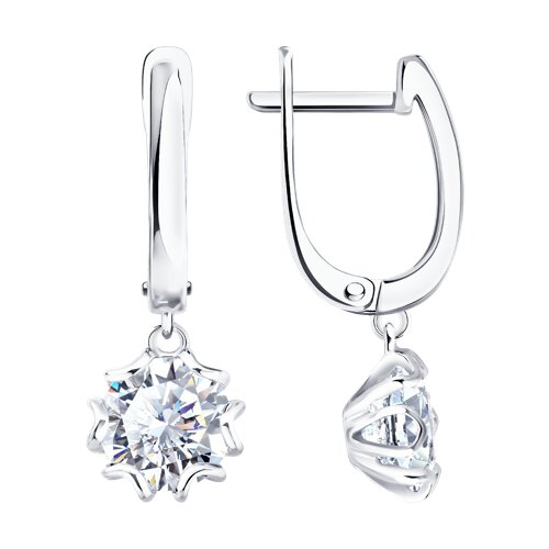Серьги из серебра c фианитом