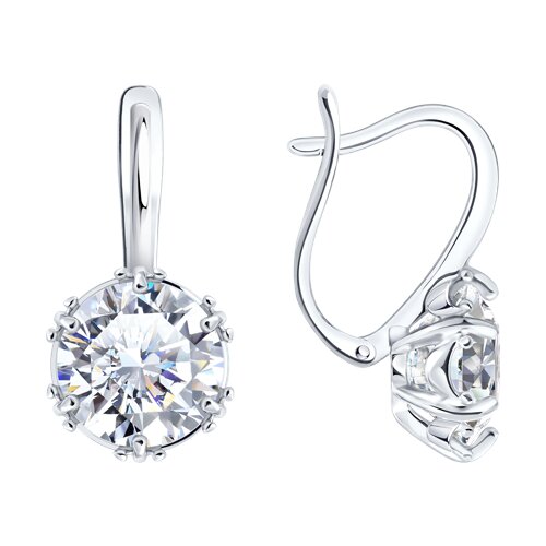 Серьги из серебра c фианитом