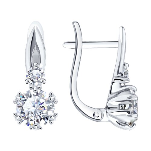 Серьги из серебра c фианитом