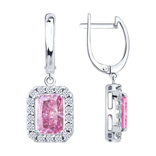 Серьги из серебра c фианитом