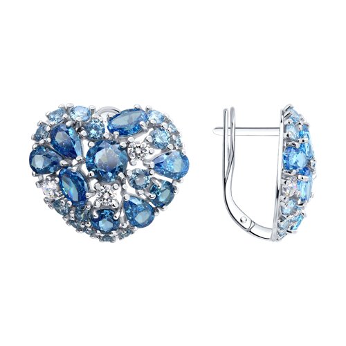 Серьги из серебра c фианитом