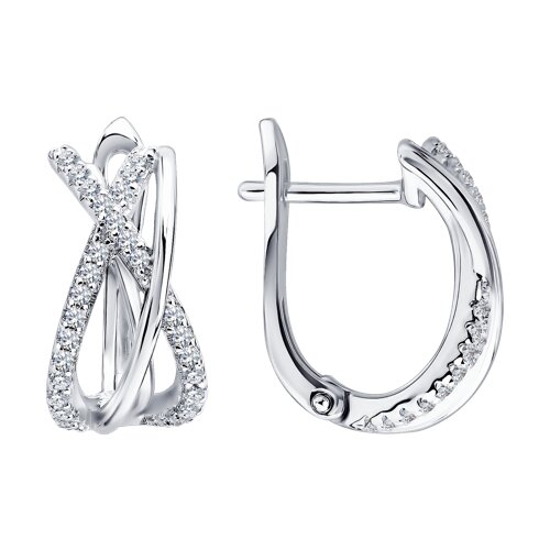 Серьги из серебра c фианитом