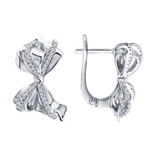 Серьги из серебра c фианитом