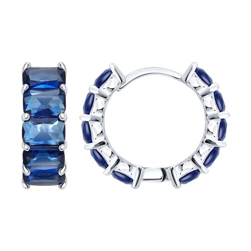 Серьги из серебра c фианитом