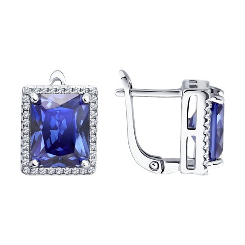 Серьги из серебра c фианитом