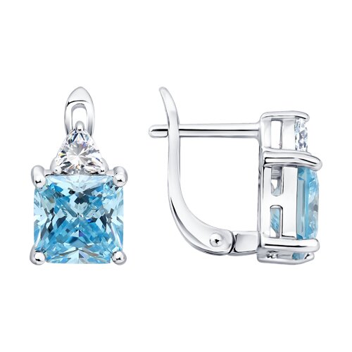 Серьги из серебра c фианитом