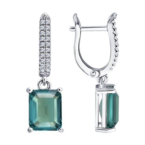 Серьги из серебра c фианитом