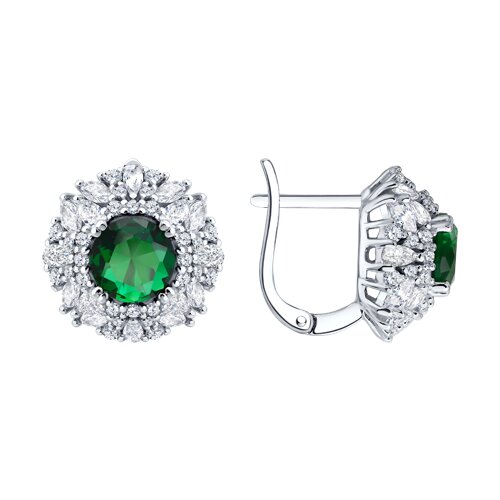 Серьги из серебра c фианитом