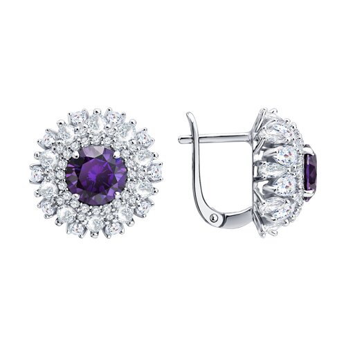 Серьги из серебра c фианитом