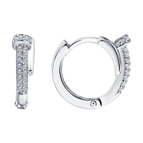 Серьги из серебра c фианитом