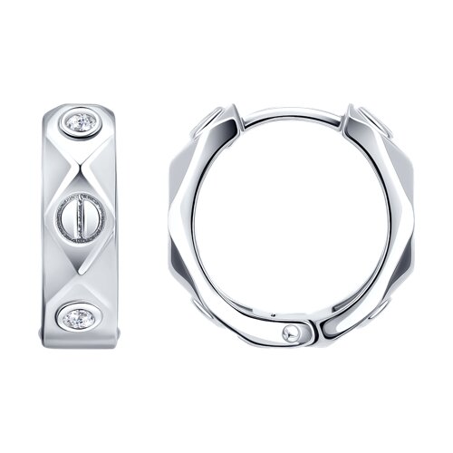 Серьги из серебра c фианитом
