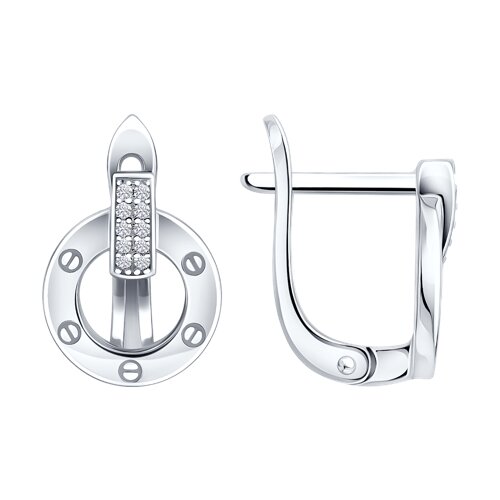 Серьги из серебра c фианитом