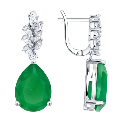 Серьги из серебра c фианитом