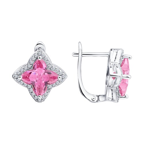 Серьги из серебра c фианитом