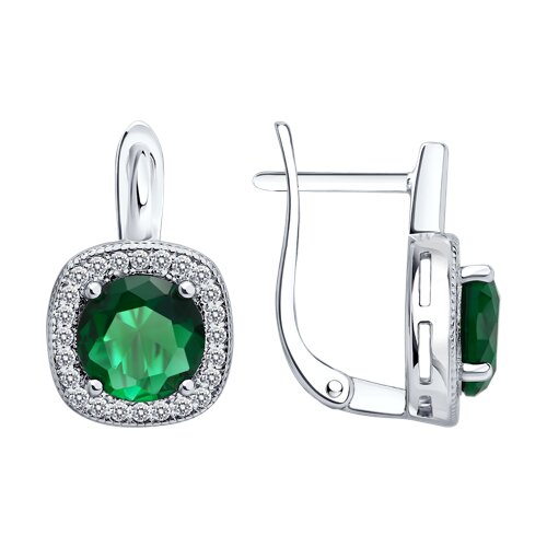Серьги из серебра c фианитом