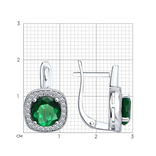 Серьги из серебра c фианитом — фото 2