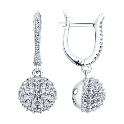 Серьги из серебра c фианитом