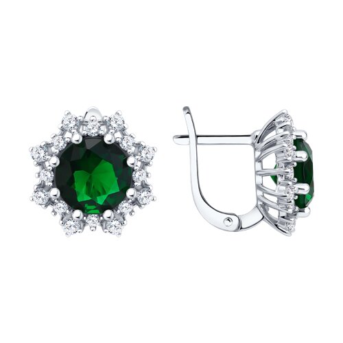 Серьги из серебра c фианитом