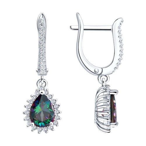 Серьги из серебра c фианитом