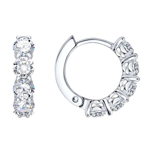 Серьги из серебра c фианитом