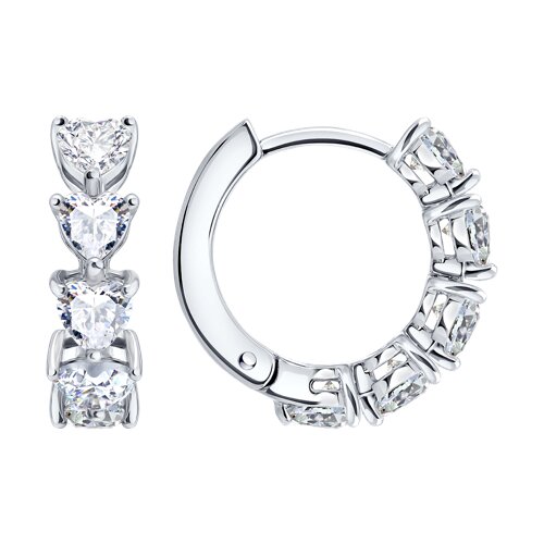 Серьги из серебра c фианитом