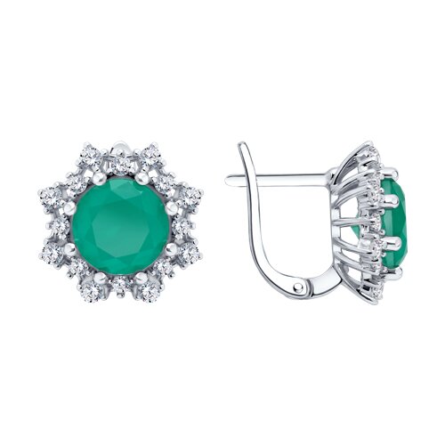 Серьги из серебра c фианитом