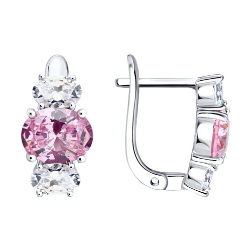 Серьги из серебра c фианитом