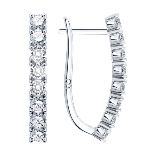 Серьги из серебра c фианитом