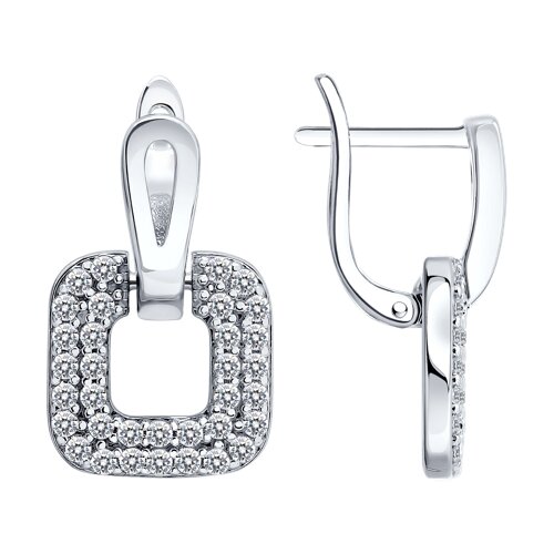 Серьги из серебра c фианитом