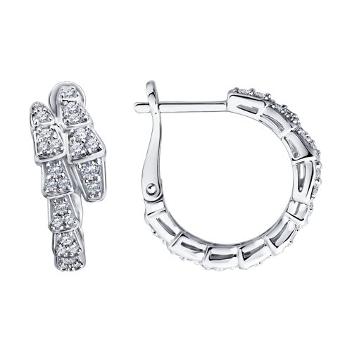 Серьги из серебра c фианитом