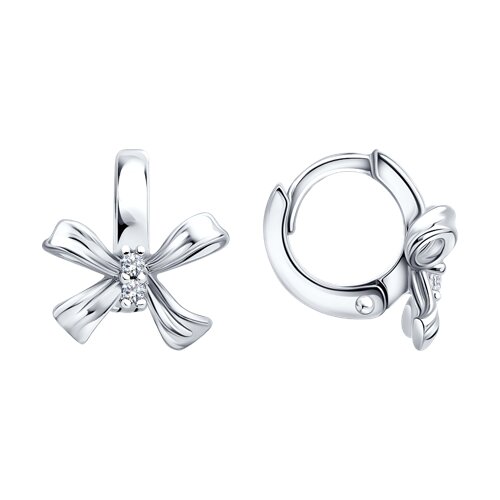 Серьги из серебра c фианитом