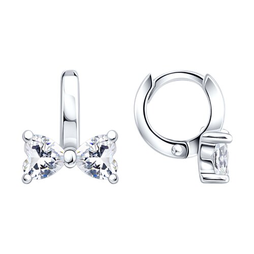 Серьги из серебра c фианитом