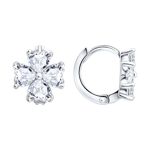 Серьги из серебра c фианитом