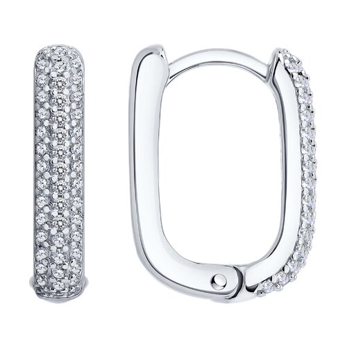 Серьги из серебра c фианитом