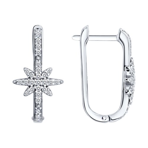 Серьги из серебра c фианитом