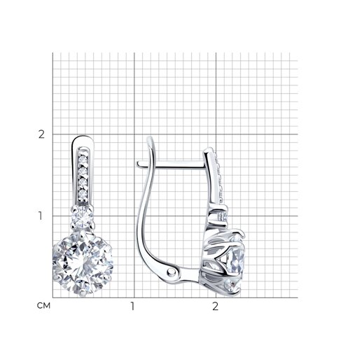Серьги из серебра c фианитом — фото 2