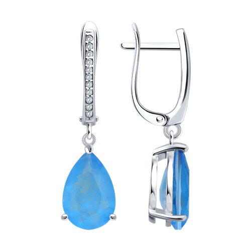 Серьги из серебра c кварцем