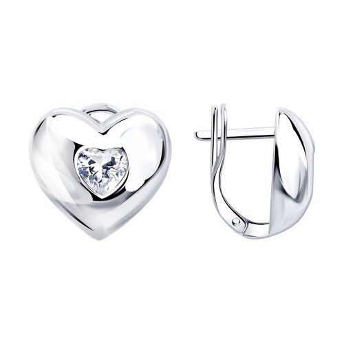 Серьги из серебра c фианитом