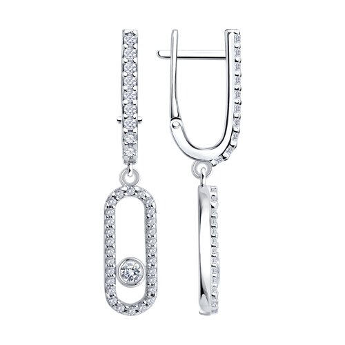 Серьги из серебра c фианитом