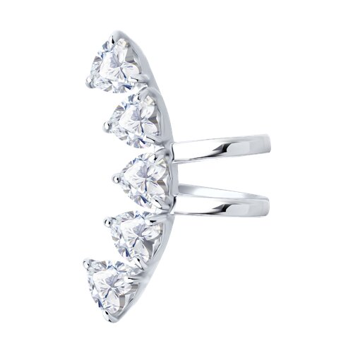 Серьга 1 шт каффы из серебра c фианитом