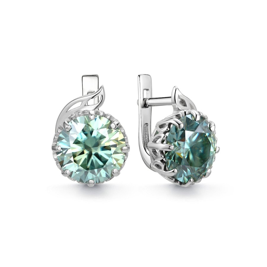Серьги из серебра c муассанитом