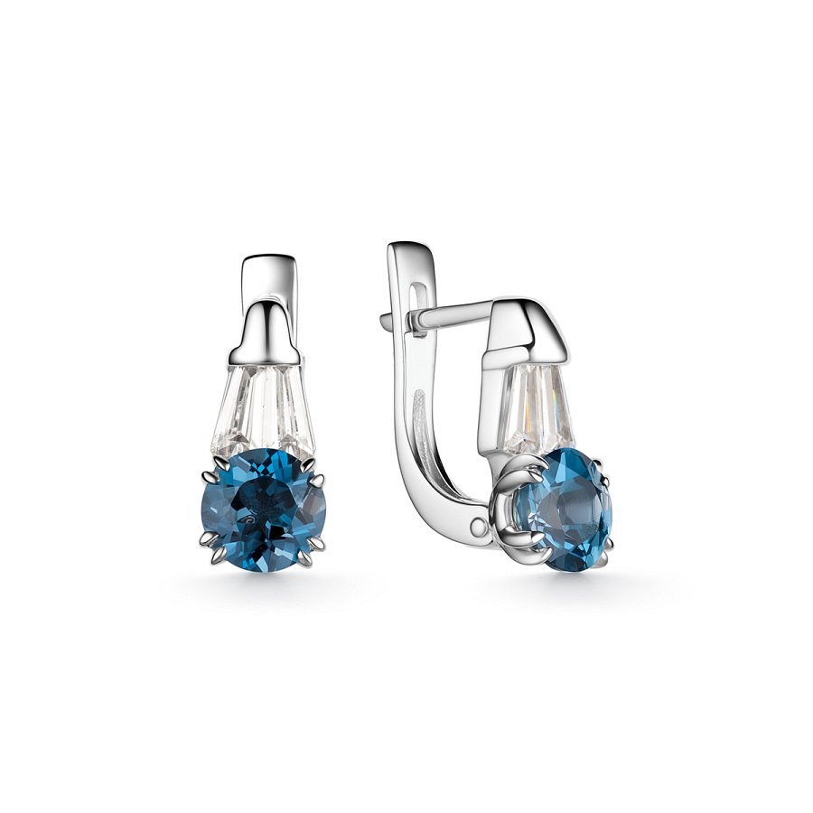 Серьги из серебра c топазом