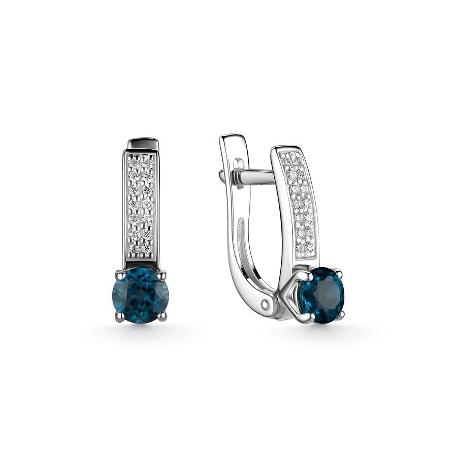 Серьги из серебра c топазом