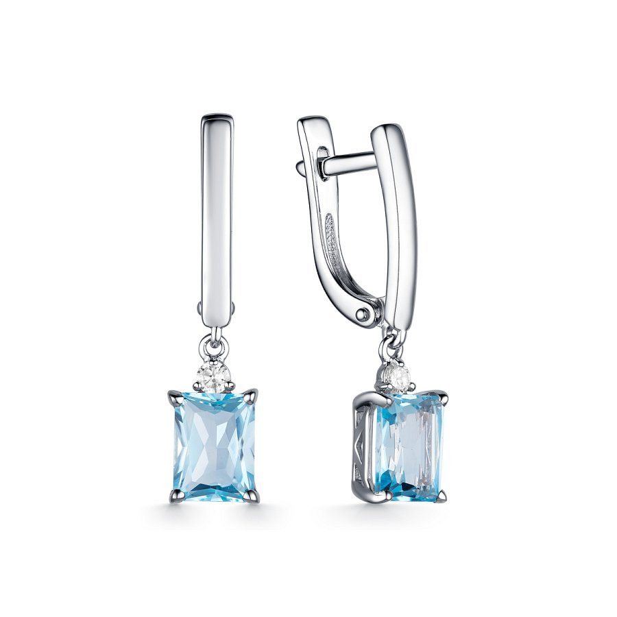 Серьги из серебра c топазом