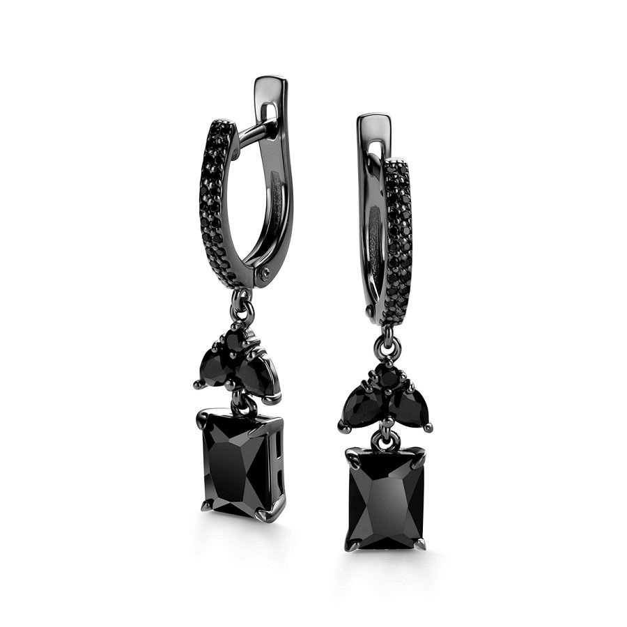 Серьги из серебра cо шпинелью