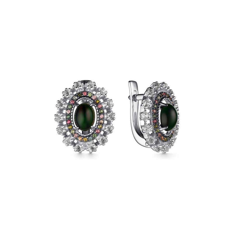 Серьги из серебра c опалом