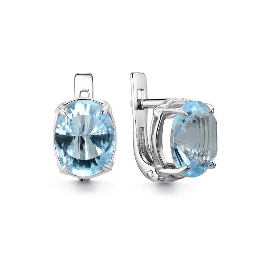Серьги из серебра c топазом