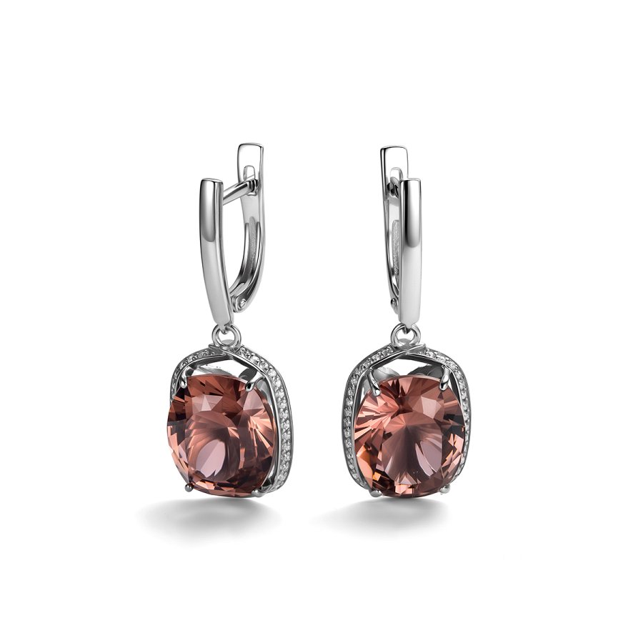 Серьги из серебра c ситаллом